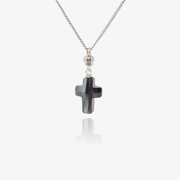 Black & Grey Crystal Cross