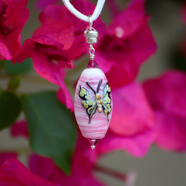 Pink Butterfly, Glass