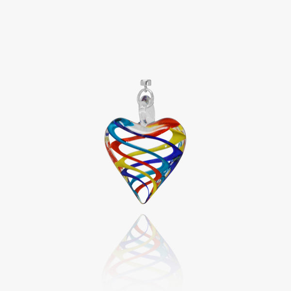 Multi-Colored Swirling Glass Heart