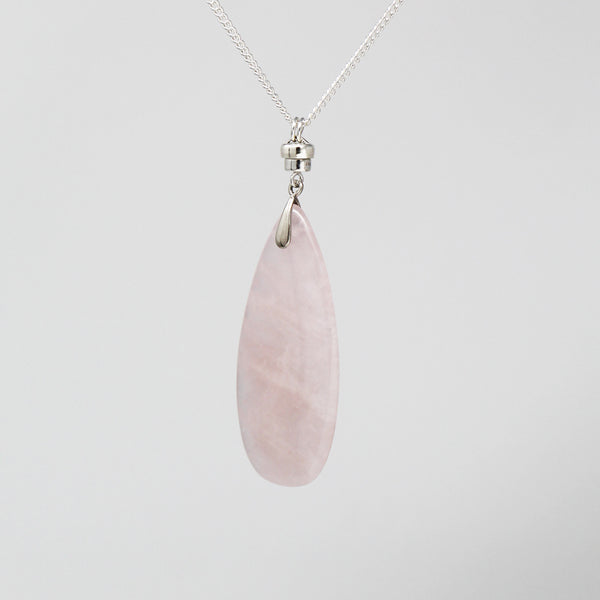 Long Rose Quartz Pink Pendant